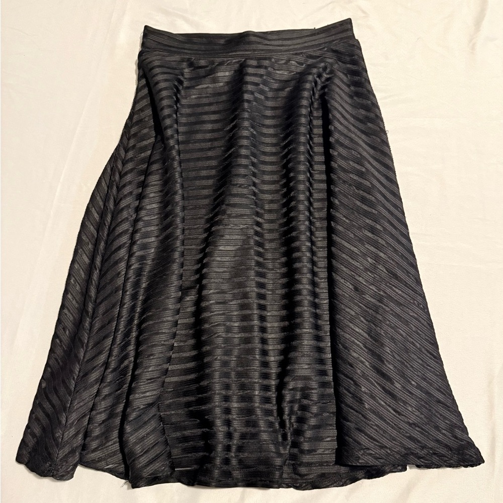 Vintage Silhouette NYC Black Skirt Medium A Line Ruffle Pleated Made In USA
